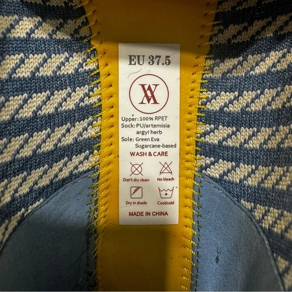 Vivaia Margot Light Blue Square Toes Knit Flats Size 37.5 - Picture 9 of 12